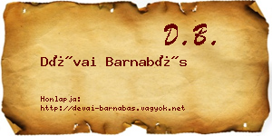 Dévai Barnabás névjegykártya