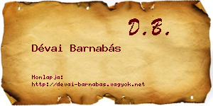 Dévai Barnabás névjegykártya
