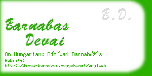 barnabas devai business card